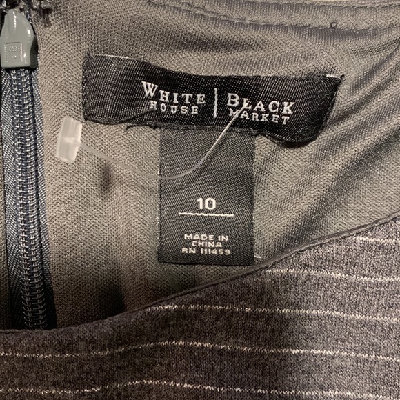 White House Black Market criss cross stripe dress size 10 NWOT - Picture 5 of 8